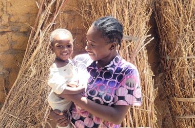 Nerat and her son Bright smiling