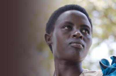 woman looking to side